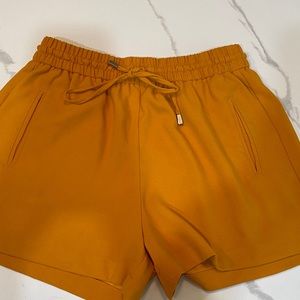 Mustard shorts; drawstring waist